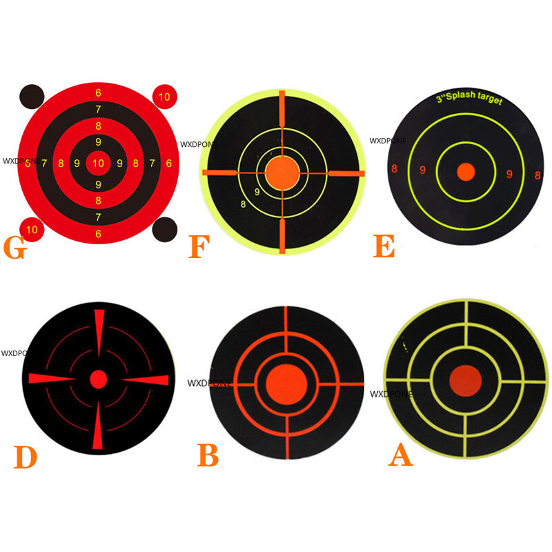 Autocollants auto-adhésifs pour la pratique du tir et de la chasse, points de cible, cibles réactives, autocollant d'entraînement, 7.50cm