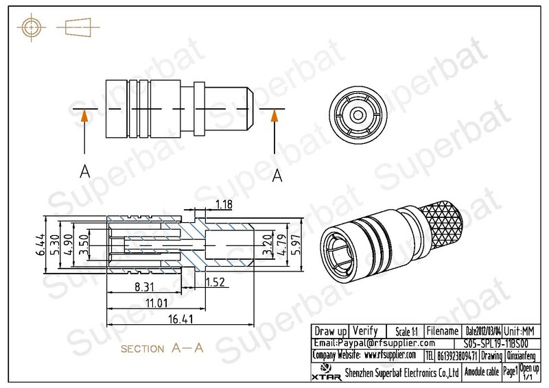 Superbat SMB обжимной штекер прямой RF коаксиальный разъем для кабеля LMR195/RG58/RG400