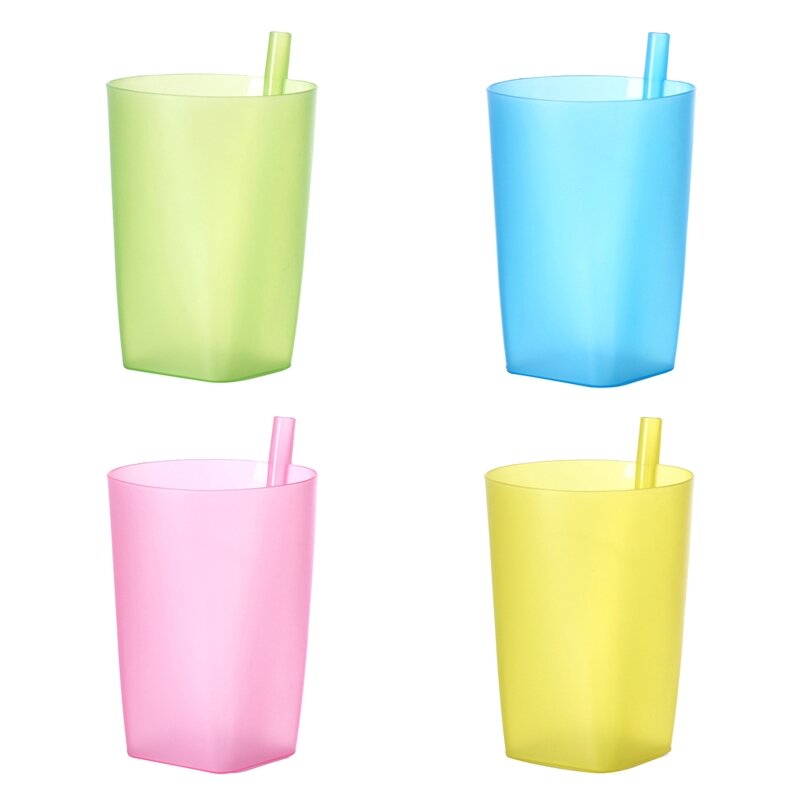 Чашки для непроливайки конфетного цвета, практичные соломенные чашки большой емкости для воды для детей