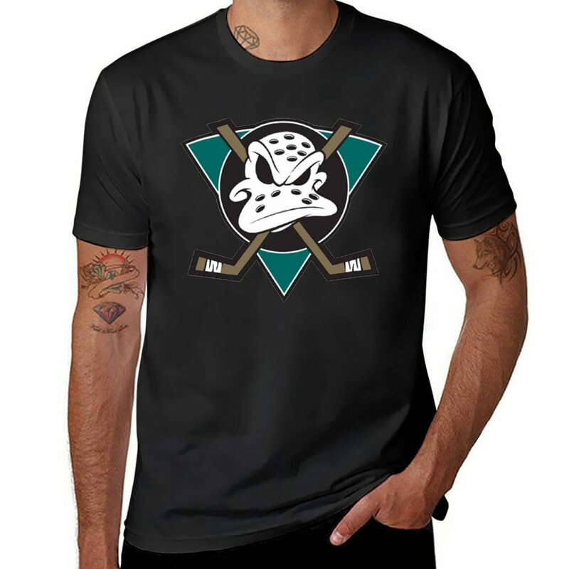 Aneheim Duck Logo T-Shirt Sublieme Aangepaste Grafische Kleding Voor Mannen