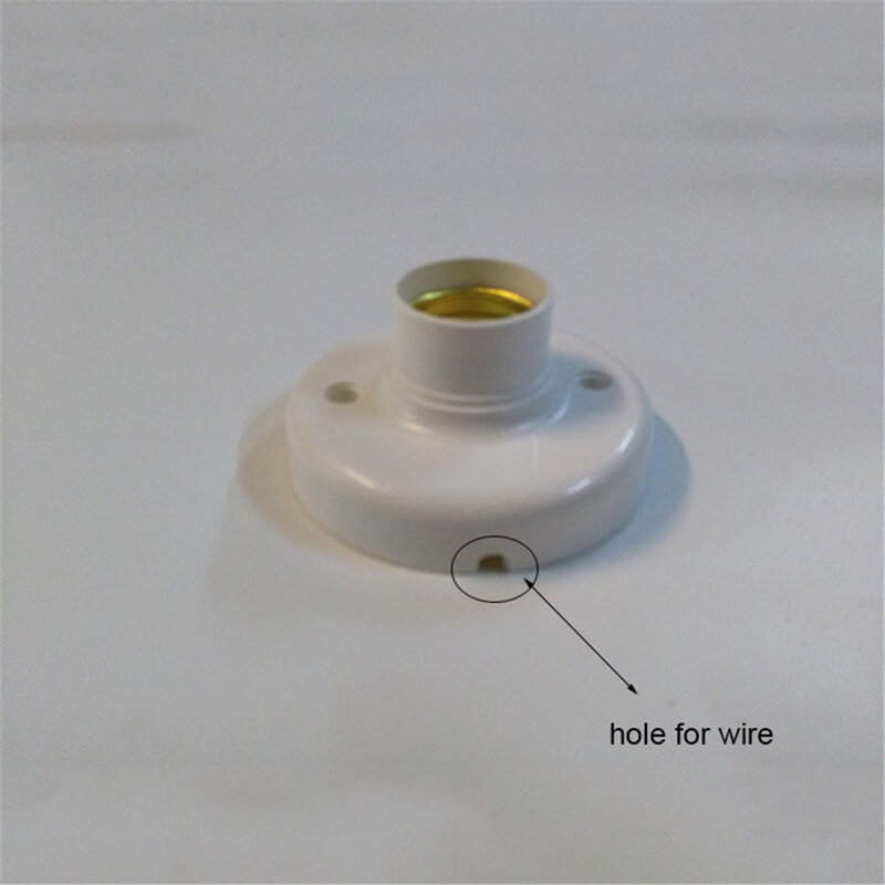 4pcs/lot Plastic E27 Base with hole for wire, screw Light Bulb Lamp Socket Holder, White Base Lamp Socket, led light bulb Holder