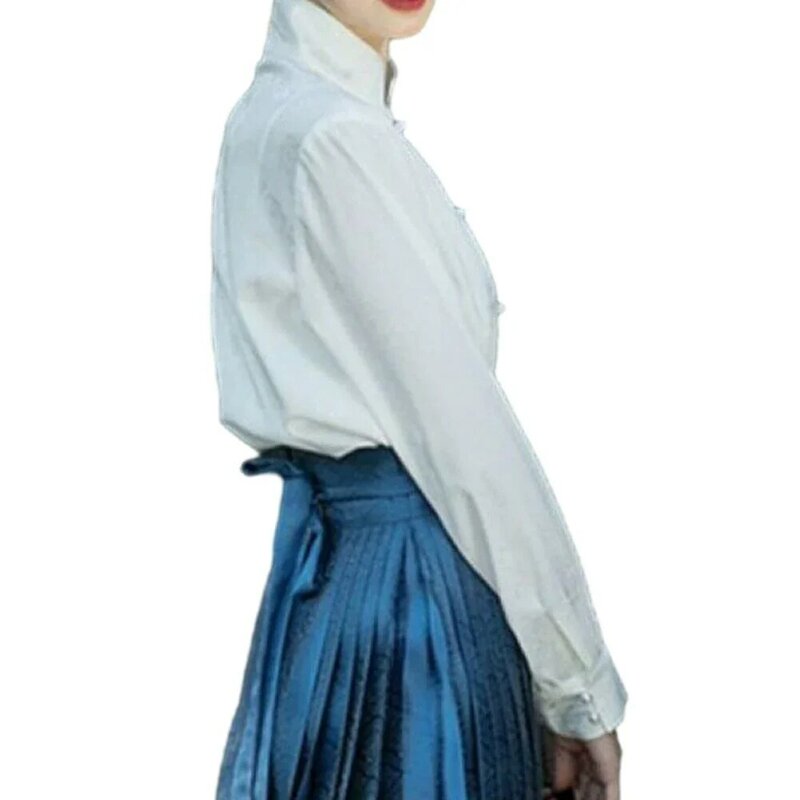 Falda de cara de caballo de ocio diario para mujer, cintura ajustable Hanfu mejorada, estilo chino, hecho a mano, estilo nacional