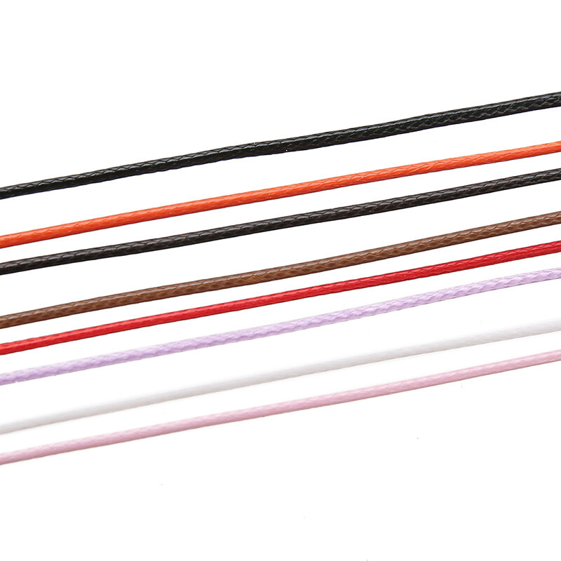20 medidores diâmetro 1mm 1.5mm 2mm linha de cabo encerado redondo preto vermelho branco coreano corda de fio de algodão para fazer colar de jóias
