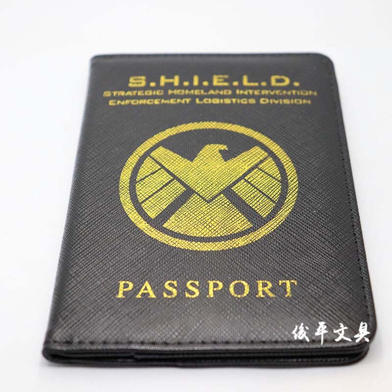 어벤져스 남녀공용 PU 가죽 여권 커버 케이스, 80G 두꺼운 여권 홀더, 핫 스탬핑 카드 ID 홀더