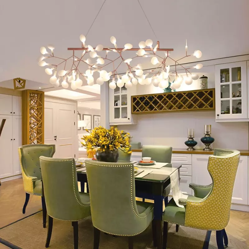 Lucciola lampadari a LED elegante Designer ramo di un albero illuminazione a sospensione sala da pranzo cucina isola lampadario a soffitto lampada