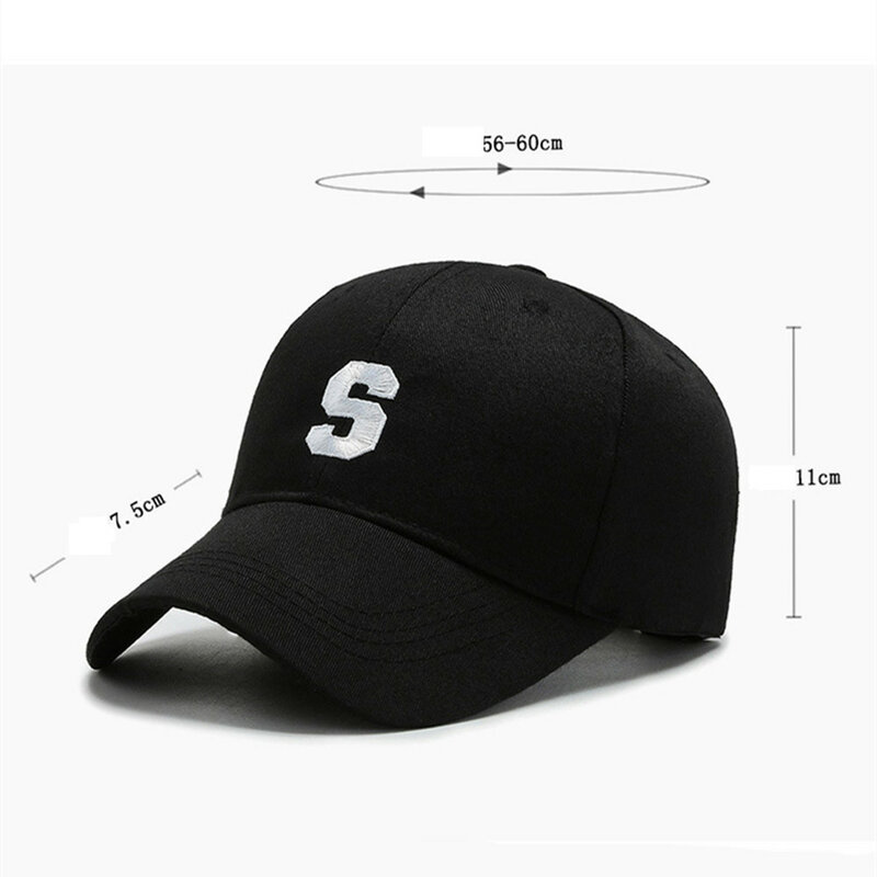 Cotton Women Baseball Cap Male Casual Embroidery Letter S Sun Hats Spring Summer Unisex Fashion Solid Color Simple Hip Hop Caps