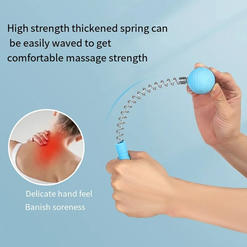 Massage Multi-purpose Massager Stick Golf Ball Shaped Spring Hammer for