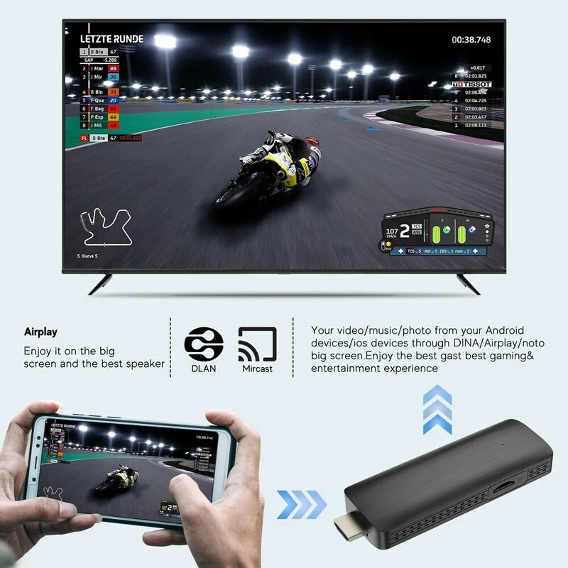 H313 Android 10 TV Stick HDR Set Top OS 4K 1080P WiFi 6 2.4/5.8G Smart TV Sticks For Google YouTube NETFLIX Network Media Player