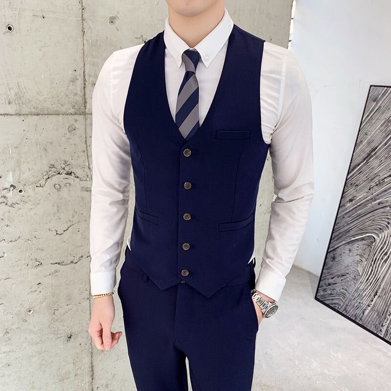 45 Groom wedding suit groomsmen vest suit slim fit suit