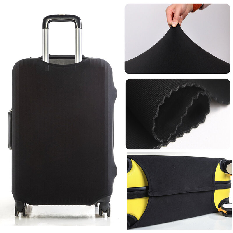 Cubierta protectora de equipaje para maleta, cubierta elástica antipolvo con estampado de texto, accesorios de viaje para carro de 18 a 28 pulgadas
