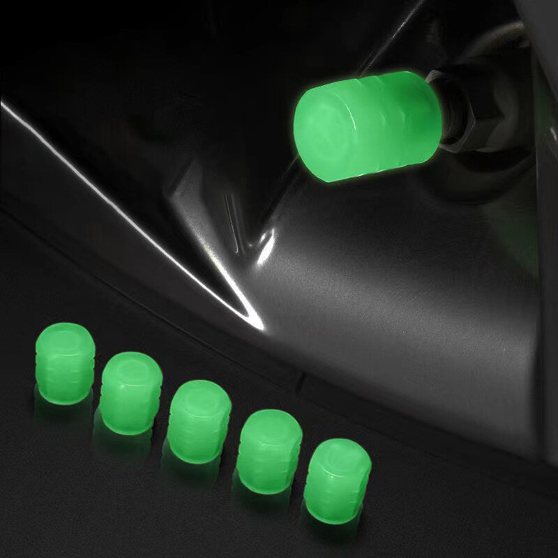 Tapa de válvula de neumático para coche, cubierta antipolvo de rueda de 10g, brillante y llamativo, plástico luminoso, 4 piezas