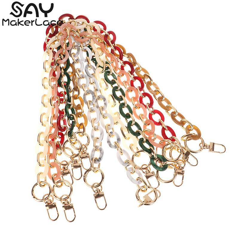 1Pcs Fishbone Chain Women's Resin Chain Of Bags Purse Chain Colourful Acrylic Bag Chain Bag Strap Removable Bag Accessories