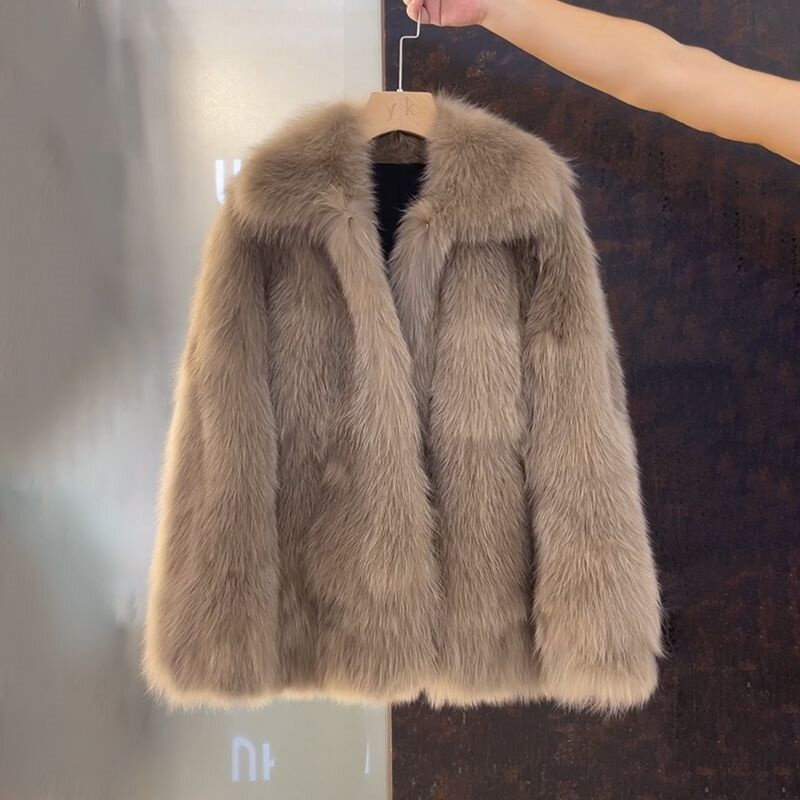 Imitazione pelliccia moda donna cappotto medio lungo pelliccia autunno e inverno 2024 nuovo Mao Mao coreano temperamento giacca tenere in caldo Top