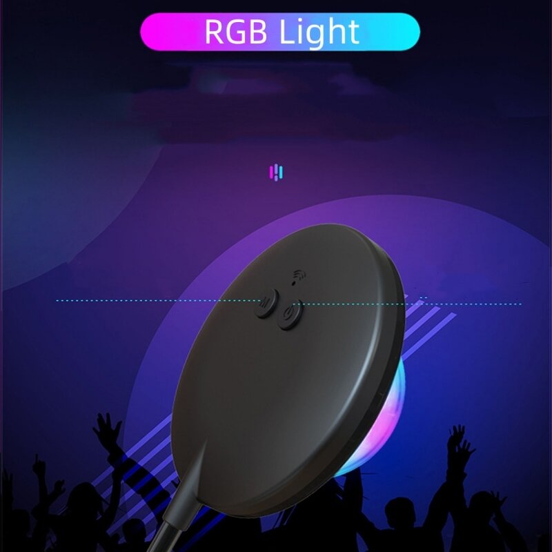 RGB lampu LED Mini USB, lampu proyeksi efek panggung ajaib irama musik, lampu malam Dekorasi Mobil pesta disko