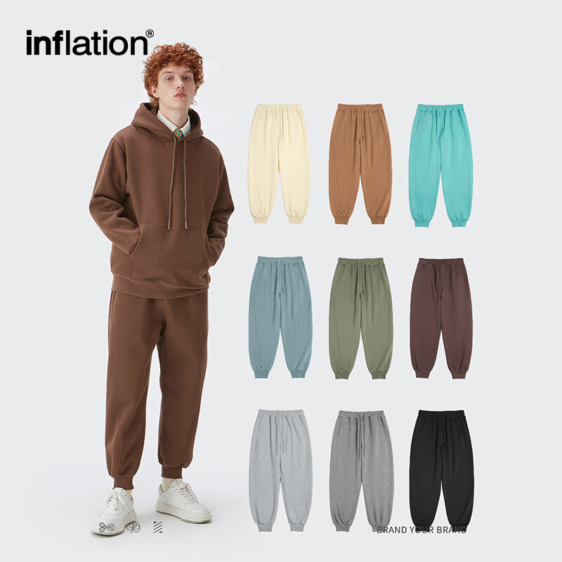 INFLATION-pantalones de chándal gruesos de lana para hombre, ropa deportiva informal para parejas, invierno, 2022