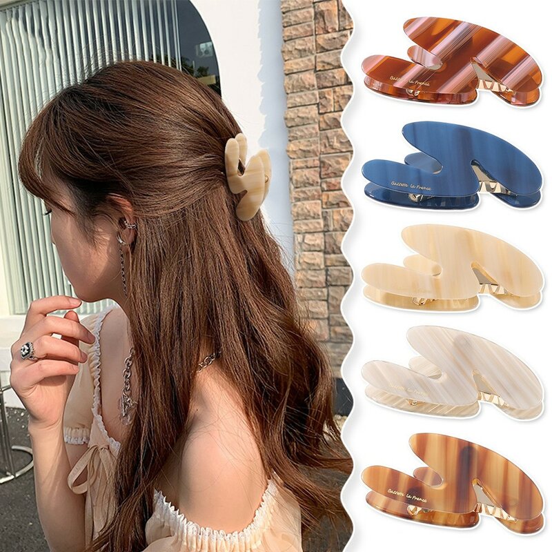 Moda nova ácido acético boutique de luxo simples geométrica listrado hairpin barrettes para acessórios femininos menina headwear