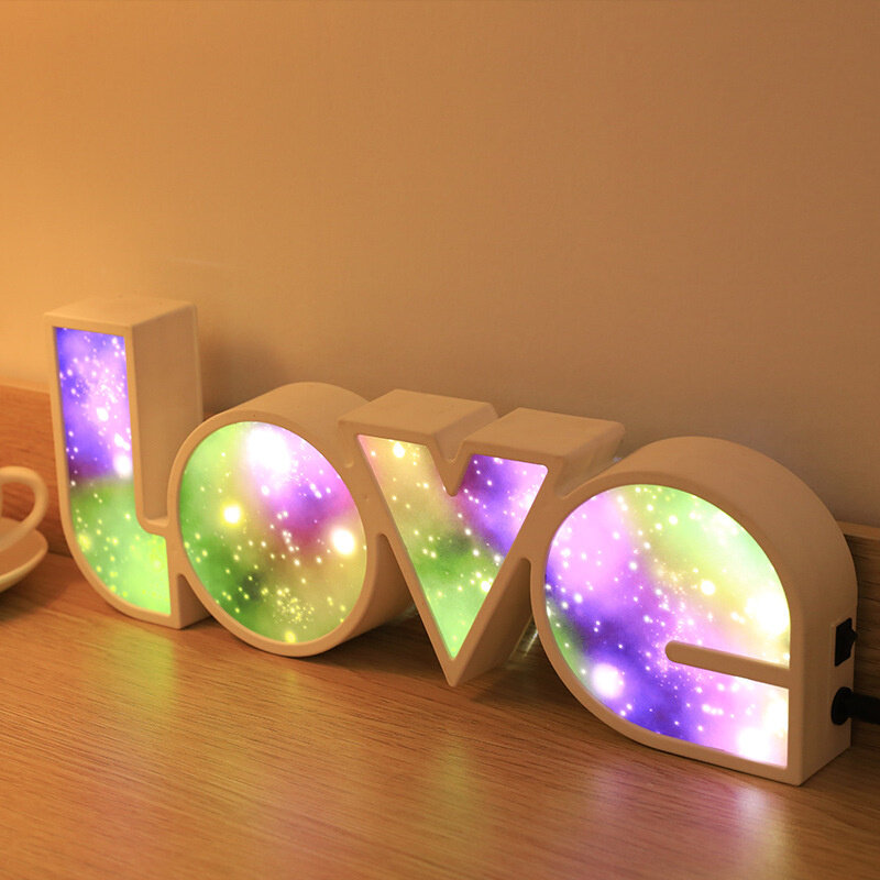 Lámpara Led de neón con batería USB, 50 piezas colorida de luz nocturna, ambiente, relajante, decoración de boda, regalo