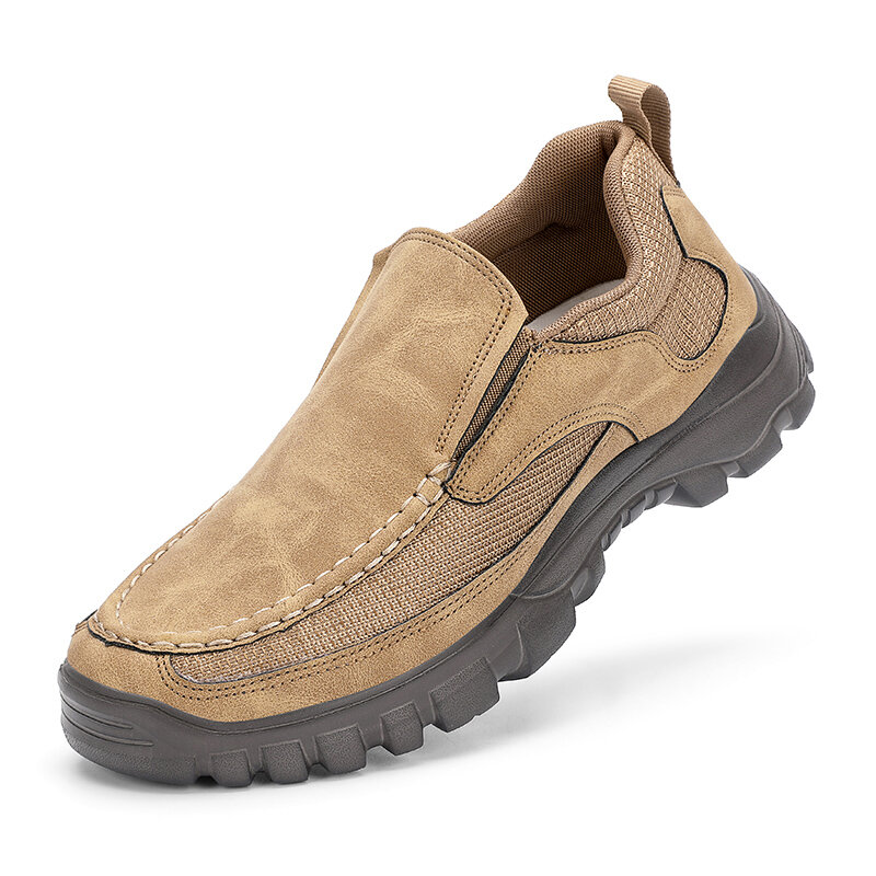 Sepatu berjalan pria, merek populer sepatu kasual pria sepatu kerja kantor pria muda siswa sepatu bepergian lembut anti selip
