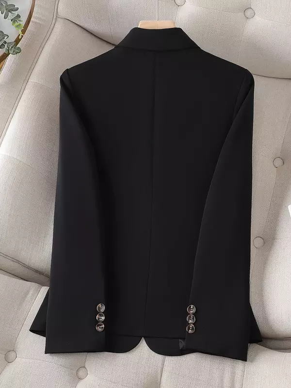 Jaqueta formal justa para senhoras do escritório, blazer de terno feminino, casacos femininos de negócios, roupas de um botão, novo em preto, azul e branco