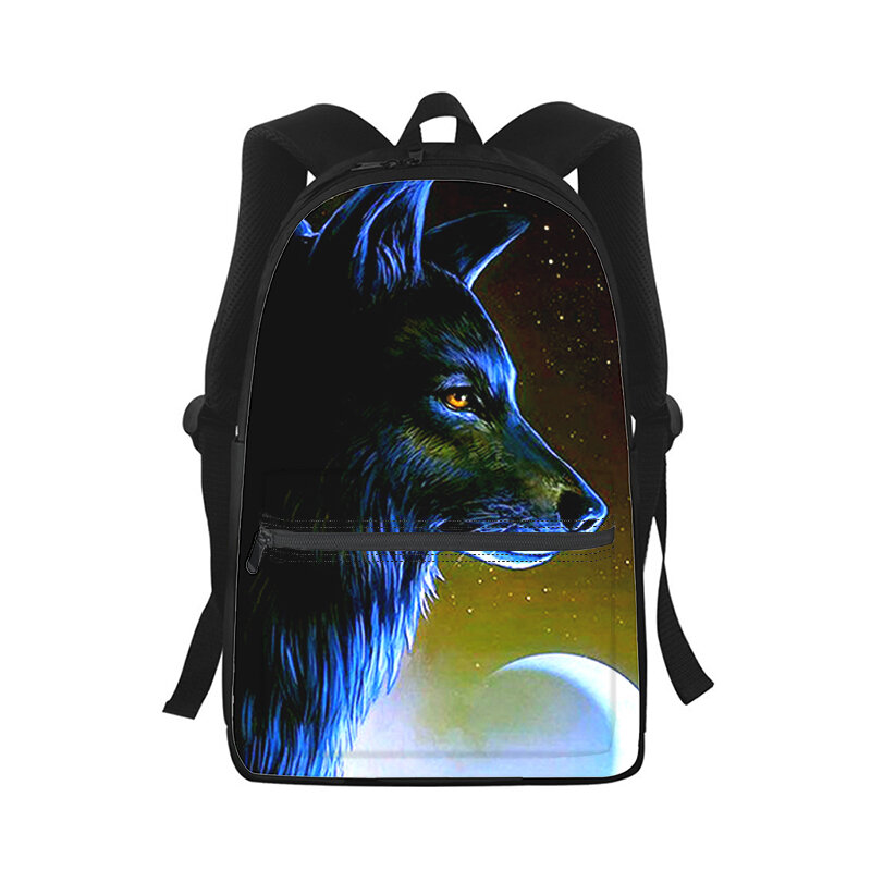 Рюкзак fierce Wolf для мужчин и женщин, модная школьная сумка с 3D принтом для студентов, детский дорожный ранец на плечо