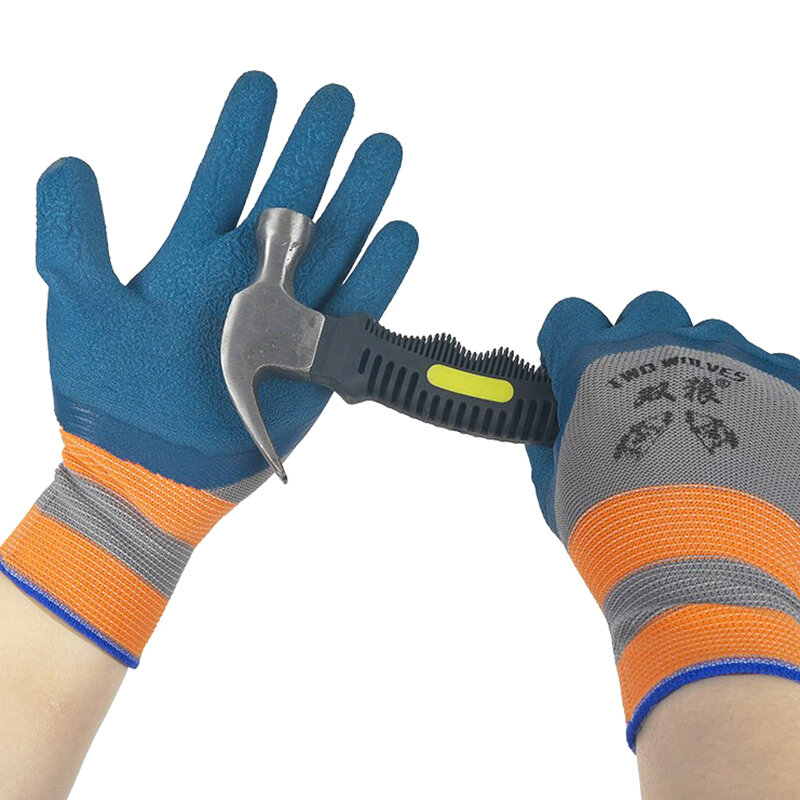 Arbeits handschuhe Polyester Grey Latex Handschuh Wostar Schutz für Arbeits garten langlebige rutsch feste wasserdichte Garten handschuhe