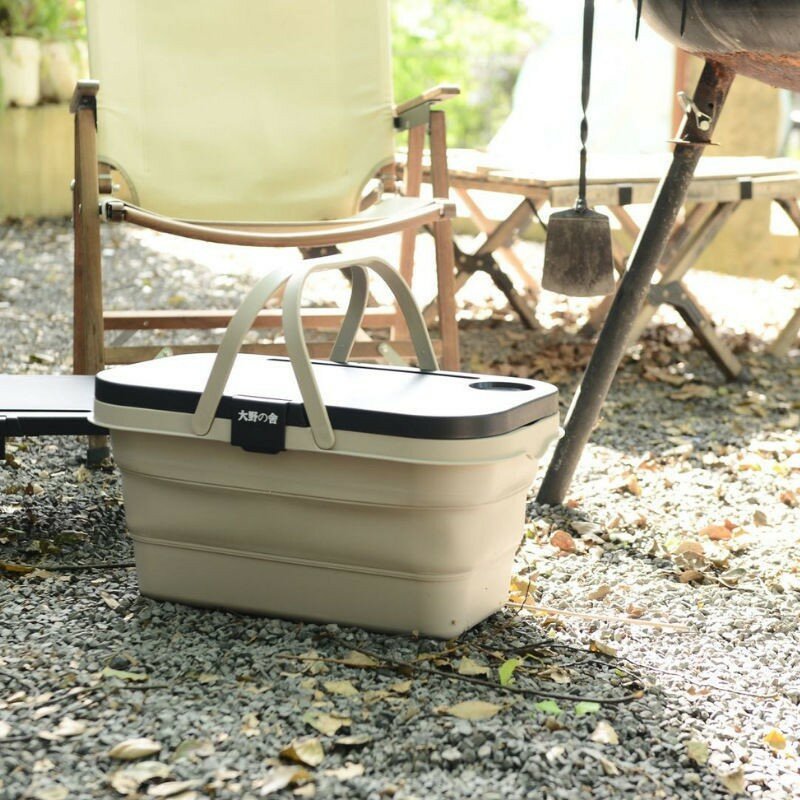 Keranjang penyimpanan berkemah luar ruangan, keranjang piknik portabel dapat dilipat papan meja Kemah air membawa keranjang kotak lipat luar ruangan