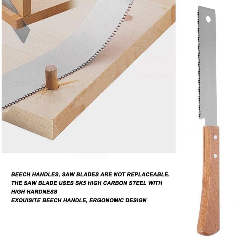 Sierra japonesa de doble cara, sierra manual de 6 pulgadas, 14 y 17TPI, SK-5, de acero Flexible, corte al ras, para carpintería y el hogar, 1 unidad