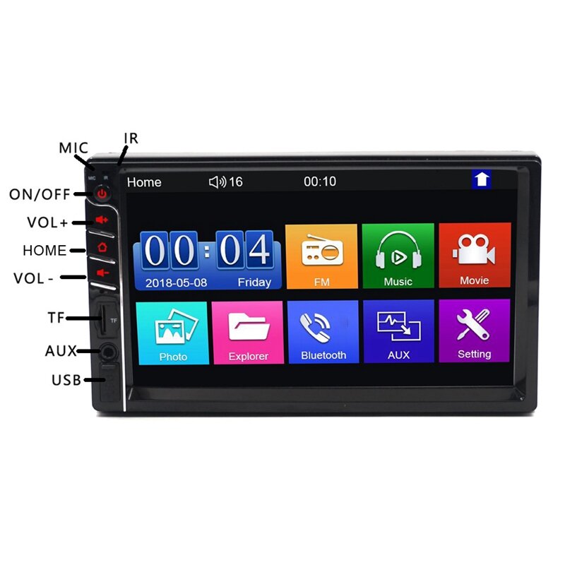 7 Inch LED Hd Press Screen Stereo 2 Din Car Multimedia Radio Bluetooth Mp5 Player 7033