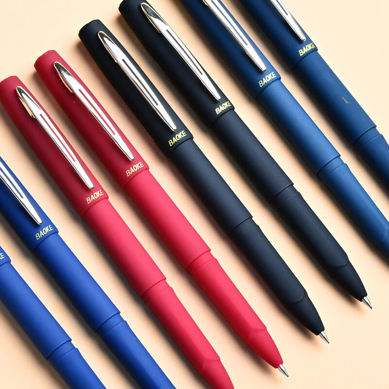 15/3pcs 1.0mm 0.7 0.5 Signature Gel Pen Black Blue Red Practicing Calligraphy Antibacterial Ballpoint Pen Student Large Capacity