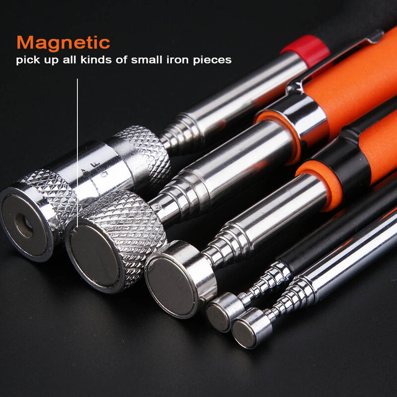 Mini bolígrafo magnético telescópico, herramientas prácticas, capacidad para recoger tuercas, Perno, herramienta de mano extensible