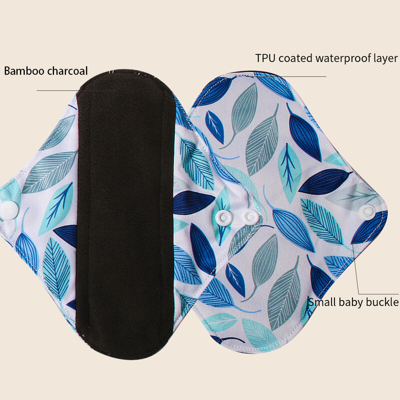 BIAI 5 шт. бамбуковые дышащие гигиенические прокладки многоразовые угольные менструальные прокладки моющийся коврик для ухода для женщин подкладка для трусиков 18*18 см