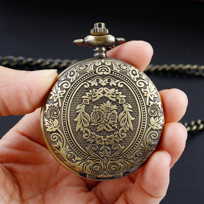 Antique Retro Quartz Necklace Pocket Watch All Hunters Casual Punk Pocket FOB Watch Male Best Gift