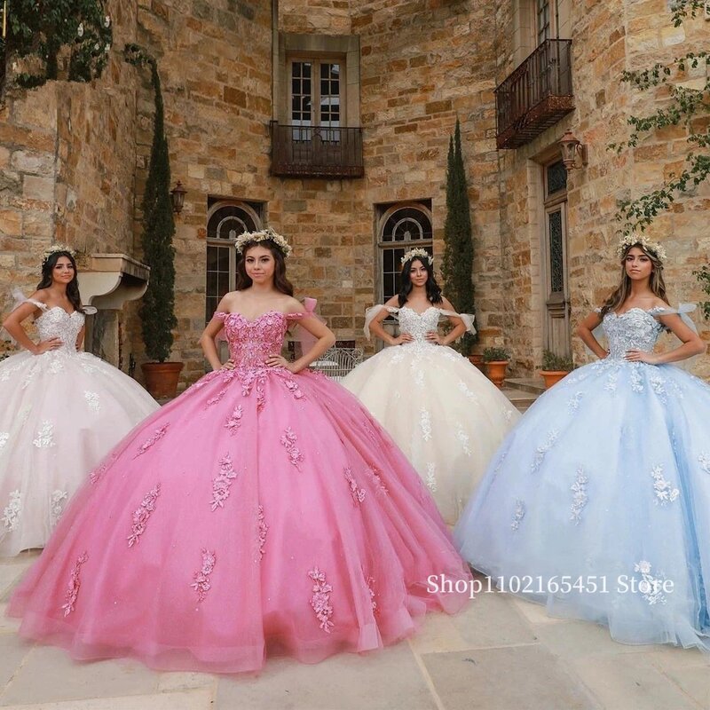 Fuchsia Princess Quinceanera Dresses Lace Beads Sweet 15 16 Dresses Party Wear Vestidos De 15 Anos Prom Ball Gowns Lace Up