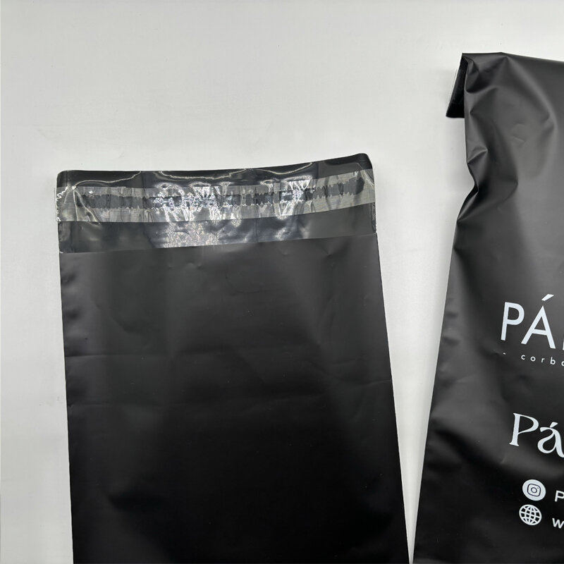 Correo Postal con logotipo personalizado, bolsa de mensajería para bufanda, pequeña, mediana, grande, negra, reciclable