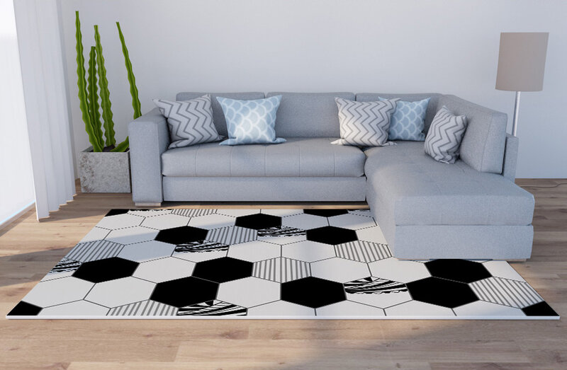 Modern Nordic geometric print carpet home living room decorative floor mat bedroom room large area carpet