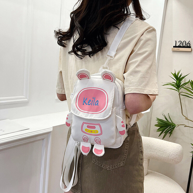 Spersonalizowany plecak dziecięcy dla dziewczynek astronautów w stylu Harajuku damski modny plecak ins