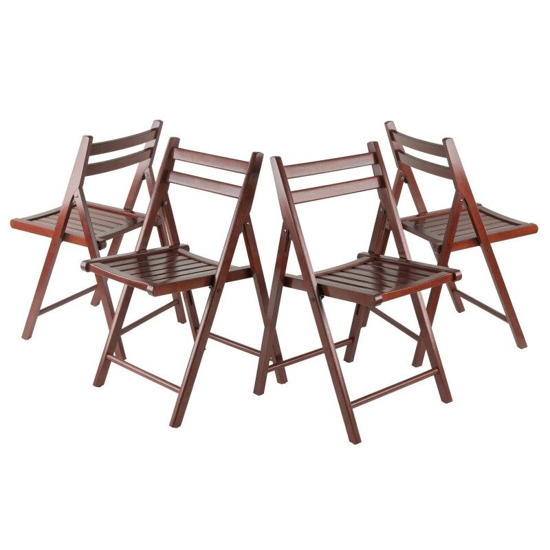Juego de sillas plegables, muebles de 4 piezas, acabado de color original, adecuado para exteriores, patio, comedor
