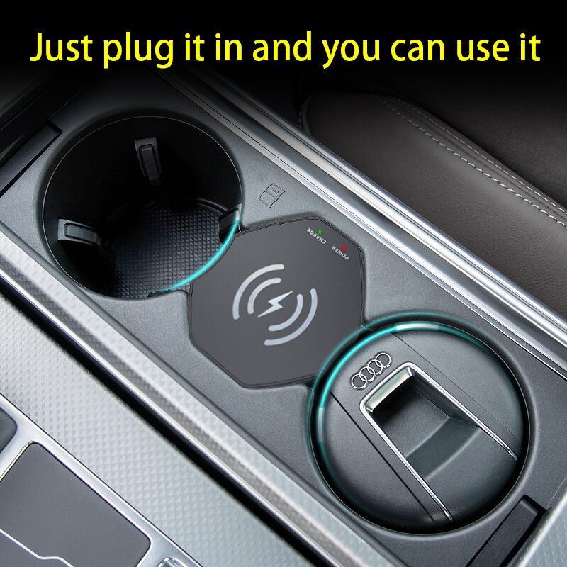 Chargeur sans fil pour Audi A6 A7 S6 S7 C8 2019 – 2023, allume-cigare de voiture 15W, téléphone portable, charge rapide QI
