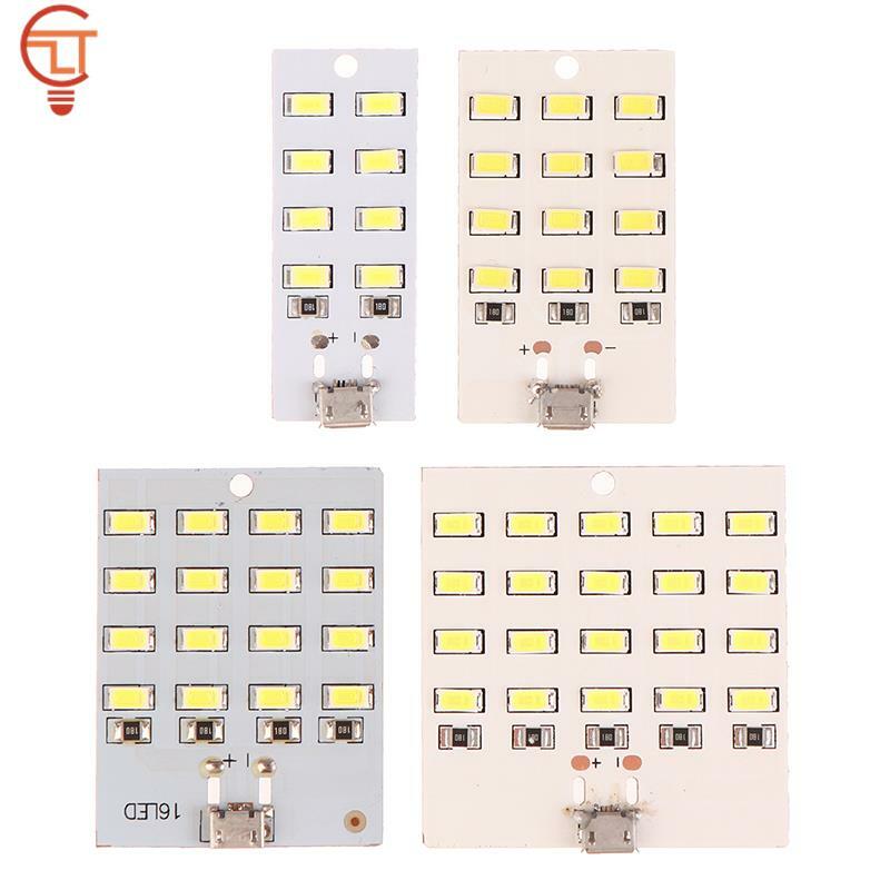 Panel de iluminación LED Mirco USB 5730, luz de Emergencia Móvil, luz nocturna blanca 5730 SMD 5V 430ma ~ 470ma, lámpara de escritorio artesanal, 2 piezas