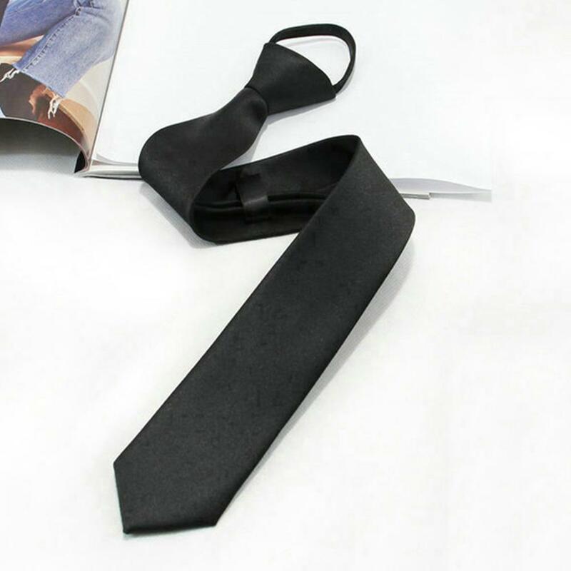 8cm Black Zipper Tie Color Matte Tie Black Clip On Tie Security Tie Doorman Steward Matte Black Tie Clothes Accessories