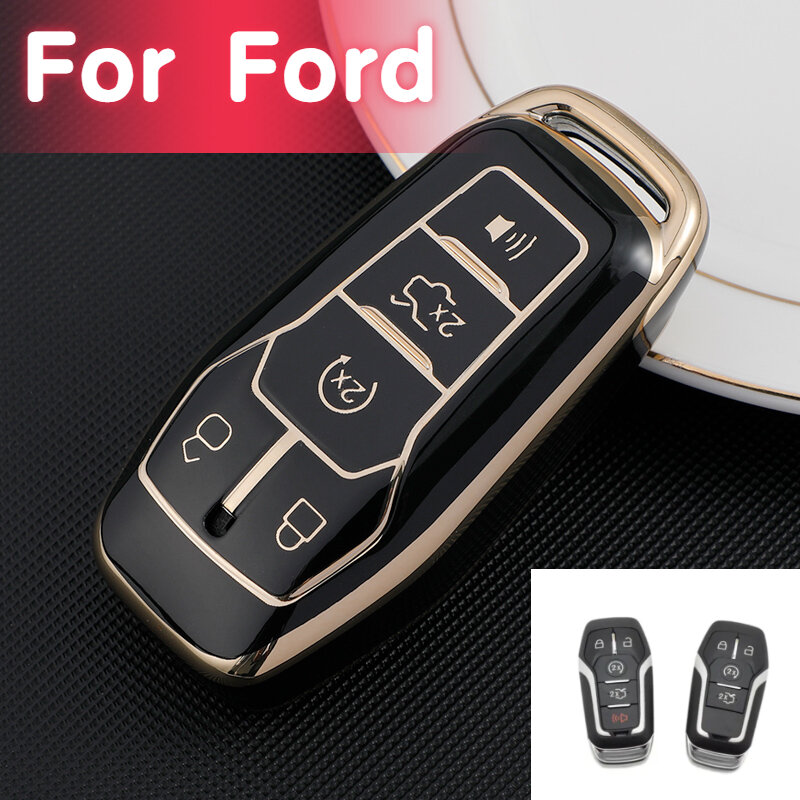 Capa chave para Ford Fusion, Mondeo, Mustang, F-150, Explorer, Edge, 2015, 2016, 2017, 2018, Car Styling Proteção Keychain