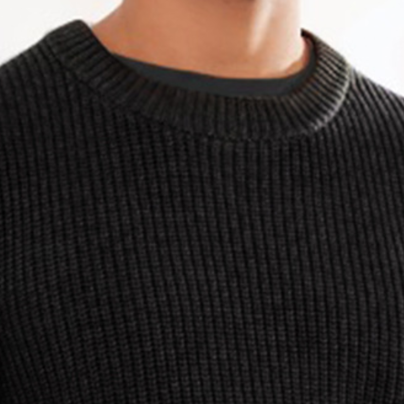 남성용 라운드 넥 두꺼운 풀오버 스웨터, 유럽 미국 캐주얼 단색 탑, 2023 가을 겨울 신상, 블랙 화이트