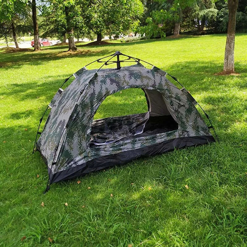 Outdoor jednoosobowy kamuflaż kempingowy Pop-up zimowy w pełni automatyczny szybkie otwieranie namiot podwójny odporny na deszcz i komary