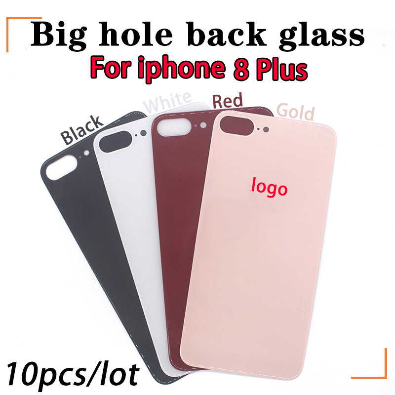 IPhone用リアガラス,オリジナルの背面ガラス,iPhone用バッテリーカバー,ロゴ付き,ハウジング,大きな穴,2,se3,8, 8plus,xs,max,xr,10個セット