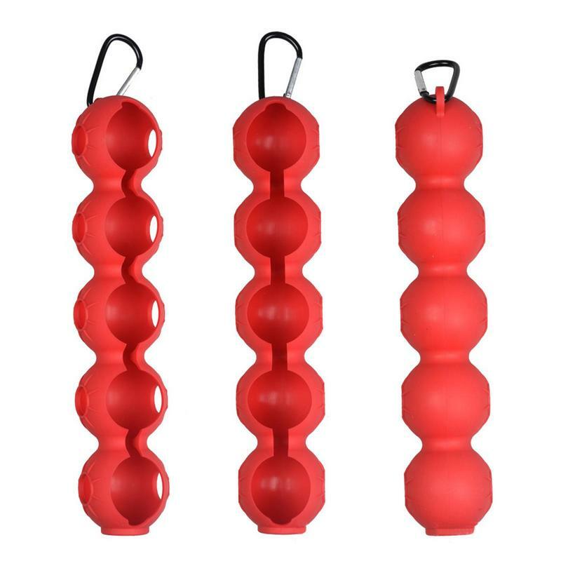 Portable Silicone Golf Ball Storage Cover Case Holder 5 Ball Protective With Carabiner Golf Training Aids Golf Accessories