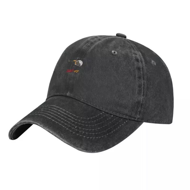 男性と女性のための黒のゴルフ帽子、ヘリコプター愛国心が強いカウボーイ帽子、ベル47