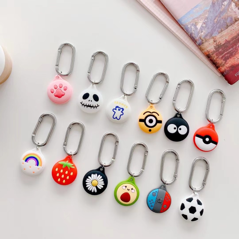 Cute Cartoon Soft Silicone For Airtag Case Protective Silicon Cover For Apple Airtags Holder KeyChain Shell Air Tag Tracker