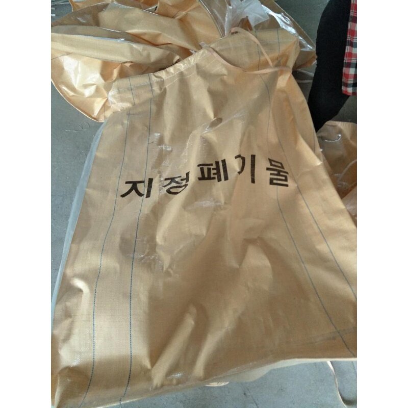Aangepast Product, Export Naar Korea Voor Het Verpakken Van Industrieel Afval 86*86*100Cm Gele Kleur Pp Ton Tas