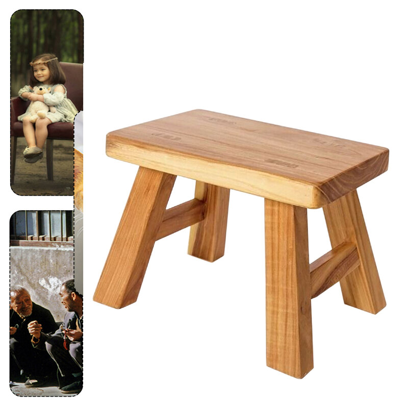 كرسي خشبي صلب محمول مع 4 أرجل ، سلم خطوة ، أثاث مستقر ، هدية غرفة نوم ، غرفة معيشة ، طفل ، أطفال ، حمام ، ديكور منزلي