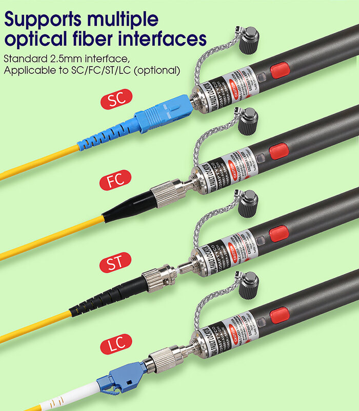 COMPTYCO-Visual Fault Locator, penguji kabel Fiber optik, VFL opsional, 5-50km rentang, 5-50MW